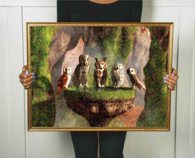 A Parliament of Owls - 500/1000 PCS Wooden Jigsaw Puzzle - | TreeletPuzzle | High - Quality 1000 - Piece Wooden Puzzle