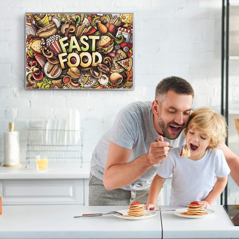 Fast Food Frenzy - 500/1000 PCS Wooden Jigsaw Puzzle - | TreeletPuzzle | High - Quality 1000 - Piece Wooden Puzzle