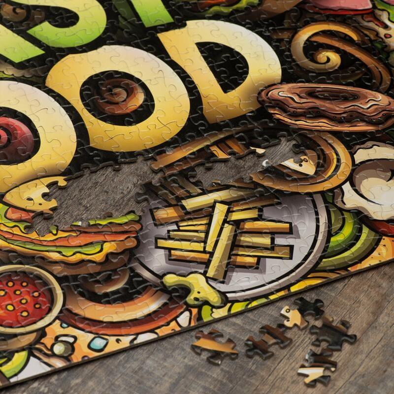 Fast Food Frenzy - 500/1000 PCS Wooden Jigsaw Puzzle - | TreeletPuzzle | High - Quality 1000 - Piece Wooden Puzzle