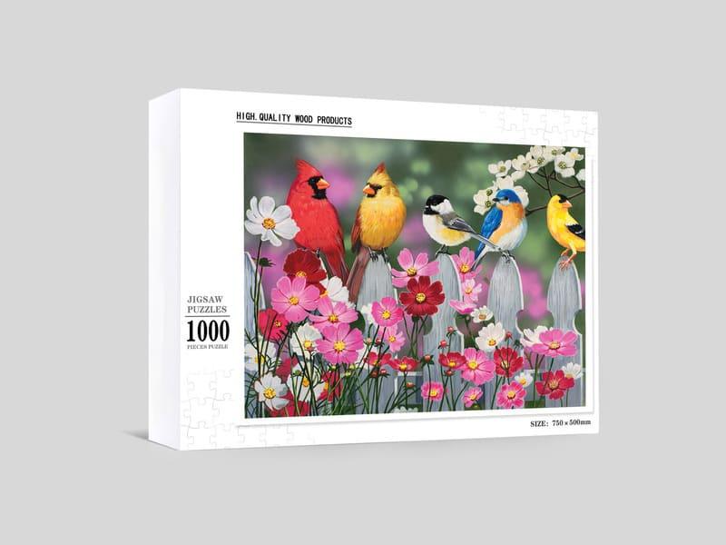 Feathered Friends Garden - 500/1000 PCS Wooden Jigsaw Puzzle - | TreeletPuzzle | High - Quality 1000 - Piece Wooden Puzzle