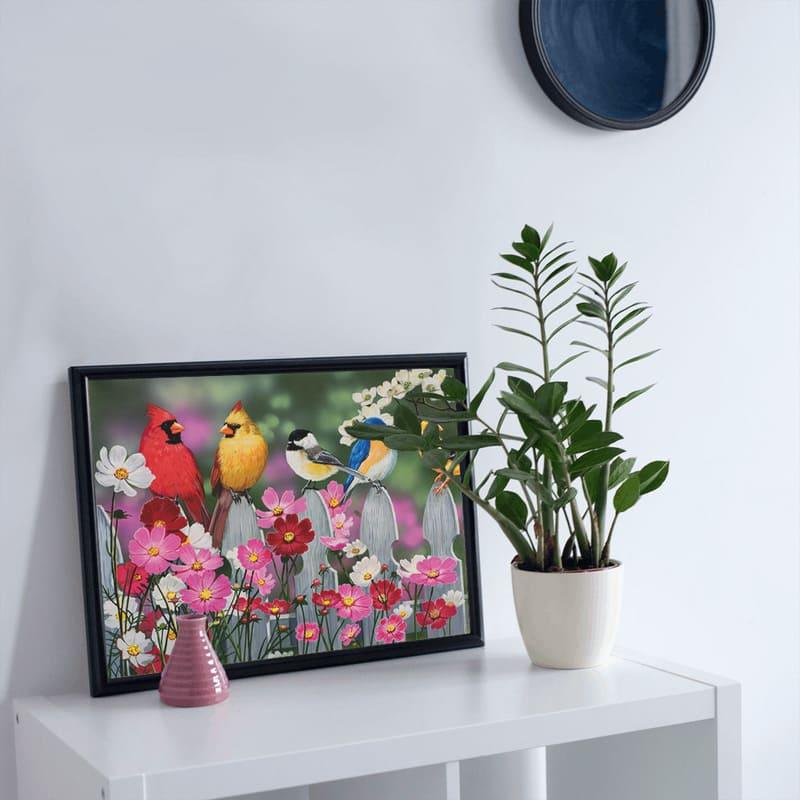 Feathered Friends Garden - 500/1000 PCS Wooden Jigsaw Puzzle - | TreeletPuzzle | High - Quality 1000 - Piece Wooden Puzzle