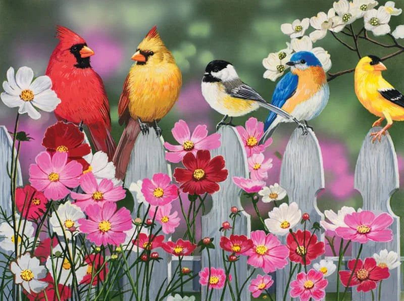Feathered Friends Garden - 500/1000 PCS Wooden Jigsaw Puzzle - | TreeletPuzzle | High - Quality 1000 - Piece Wooden Puzzle
