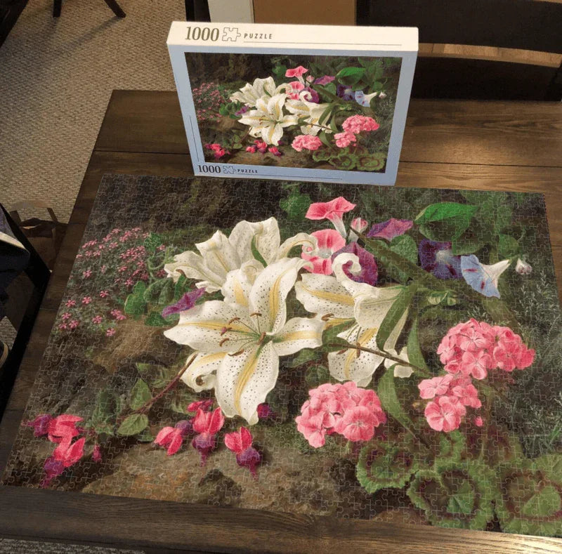 Golden - rayed Lily of Japan - 500/1000 PCS Wooden Jigsaw Puzzle - | TreeletPuzzle | High - Quality 1000 - Piece Wooden Puzzle