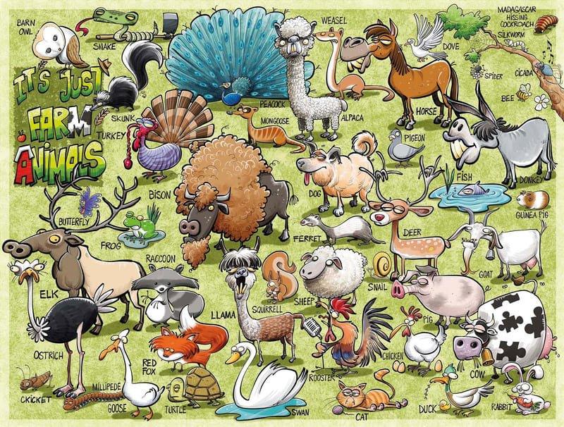 It's Just... Farm Animals - 500/1000 PCS Wooden Jigsaw Puzzle - | TreeletPuzzle | High - Quality 1000 - Piece Wooden Puzzle