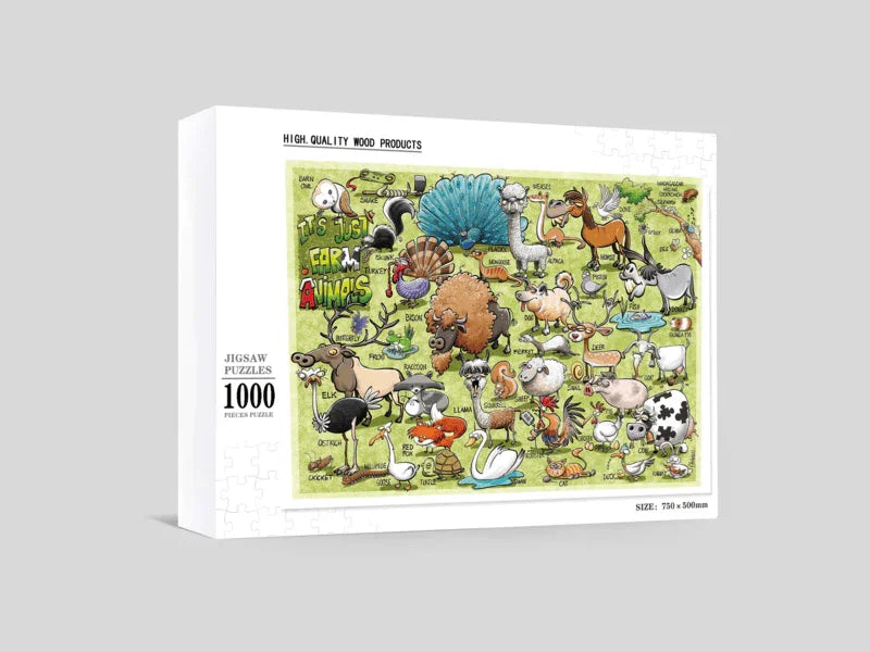 It's Just... Farm Animals - 500/1000 PCS Wooden Jigsaw Puzzle - | TreeletPuzzle | High - Quality 1000 - Piece Wooden Puzzle