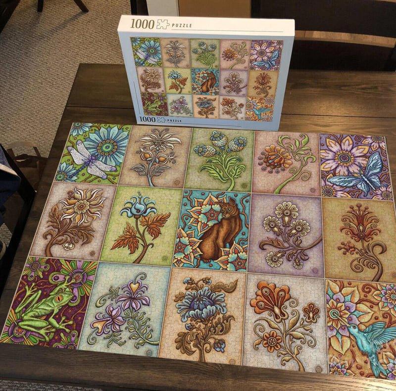 Tapestry Botanicals - 500/1000 PCS Wooden Jigsaw Puzzle - | TreeletPuzzle | High - Quality 1000 - Piece Wooden Puzzle