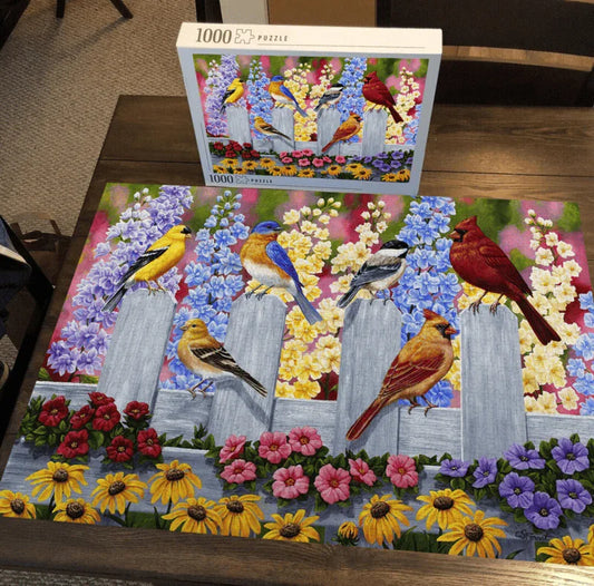 Spring Garden Bird Gathering - 500/1000 PCS Wooden Jigsaw Puzzle - | TreeletPuzzle | High - Quality 1000 - Piece Wooden Puzzle
