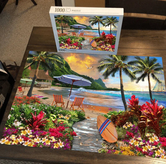 Sunset paradise - 500/1000 PCS Wooden Jigsaw Puzzle - | TreeletPuzzle | High - Quality 1000 - Piece Wooden Puzzle