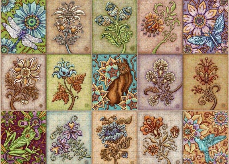 Tapestry Botanicals - 500/1000 PCS Wooden Jigsaw Puzzle - | TreeletPuzzle | High - Quality 1000 - Piece Wooden Puzzle