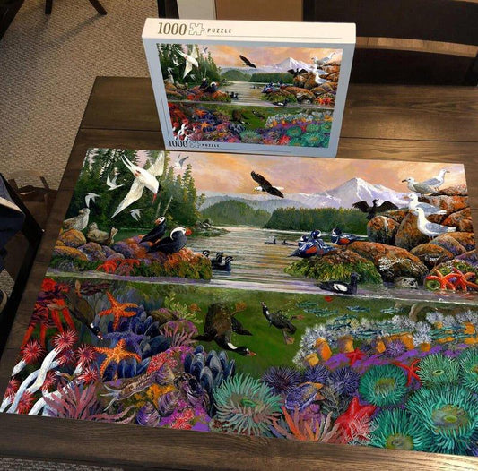 Two Sides of the Sea - 500/1000 PCS Wooden Jigsaw Puzzle - | TreeletPuzzle | High - Quality 1000 - Piece Wooden Puzzle
